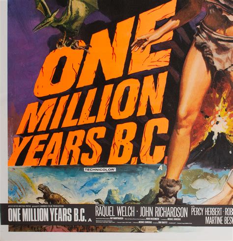 One Million Years Bcshe Double Bill 1968 Original Uk Quad Film Poster