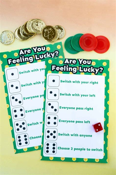 Free Printable Lucky Dice Game For St Patricks Day Play Party Plan