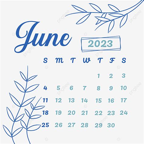 Estética Del Calendario De Junio Png Calendario Junio 2023