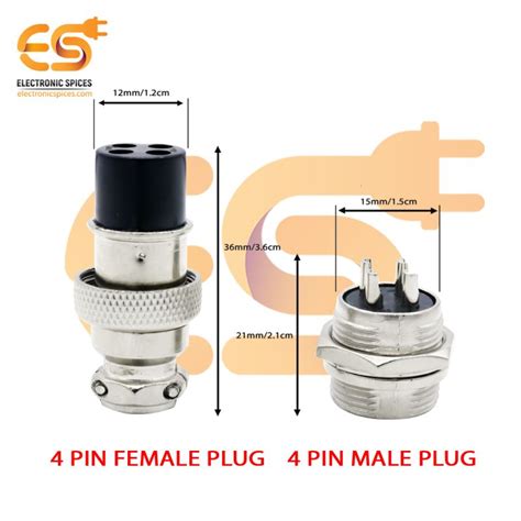 Buy Gx16 4 Pin 5a Male And Female Aviation Connector Single Pair