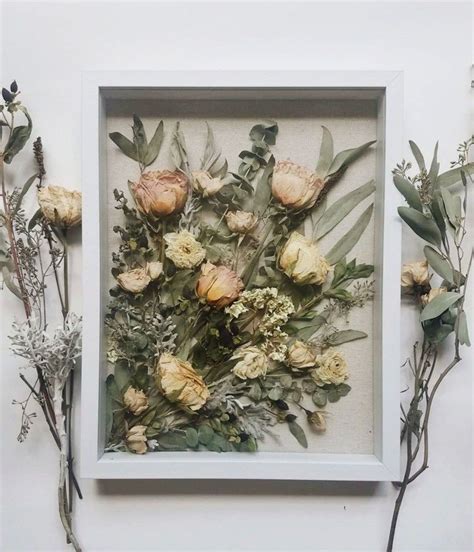 Learn how to make your own pressed flower art to display in a glass frame. Wedding Bouquet Shadow Box - Pressed Flower Shop in 2020 ...