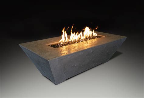 Grand Canyon Olympus Rectangular Fire Pit Table 24 H Propane Only Crackle Electric