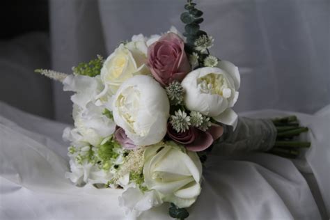 The Flower Magician Ivory And Mushroom Wedding Bouquet Of Peonies Roses