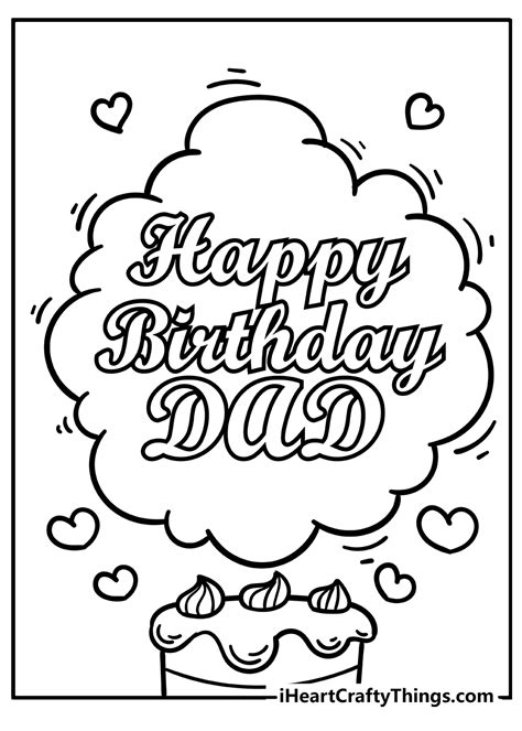 Printable Happy Birthday Dad Coloring Pages Updated 2