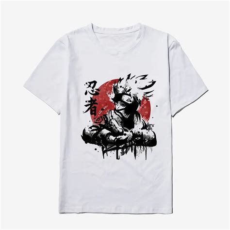 Anime Naruto Hatake Kakashi White T Shirt Men Cotton Design Short