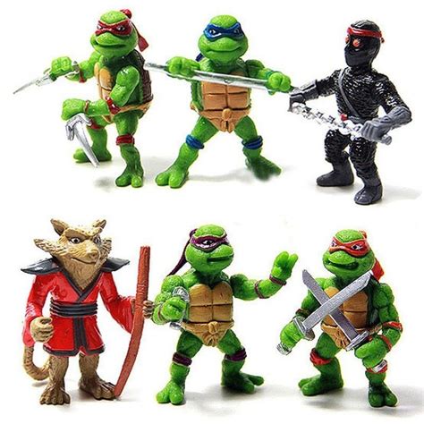 6pcs Mini Ninja Turtles Teenage Tmnt Action Figures Model Toy Classic