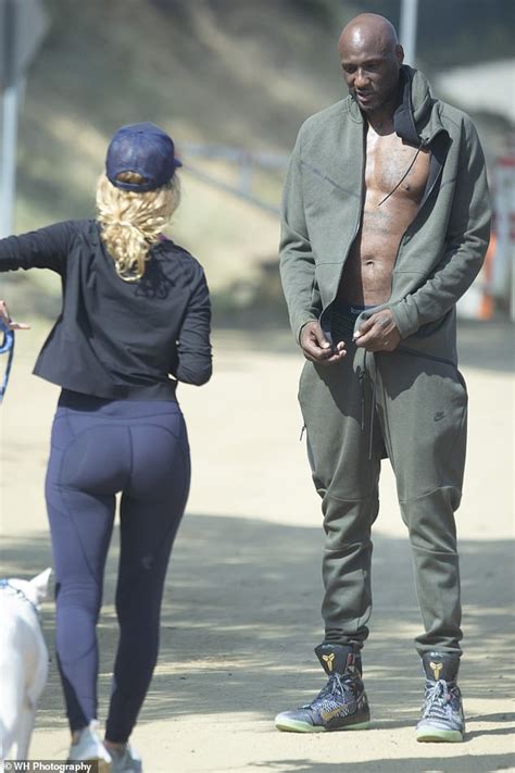 lamar odom chats up a pretty girl and gets shirtless on a hike after claiming he has had s x