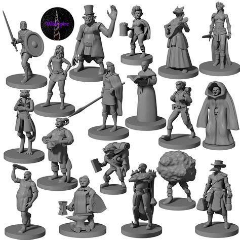 Buy Newcombie 18 Miniatures Townsfolk Hero For Dnd Miniatures Bulk 28mm