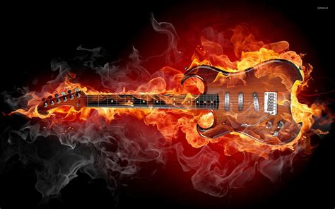 Burning Guitar Wallpapers Wallpaper Cave