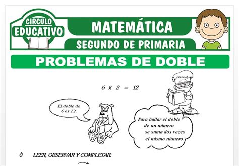 Problemas Del Doble De Un Numero Para El Segundo Grado De Primaria By B