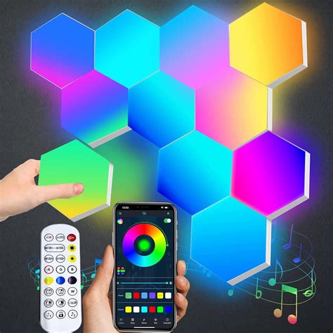 Rgb Led Vägglampa Smart Sexkantig Vägglampa Led Plattor App Och Fjärrkontroll Gaming Led