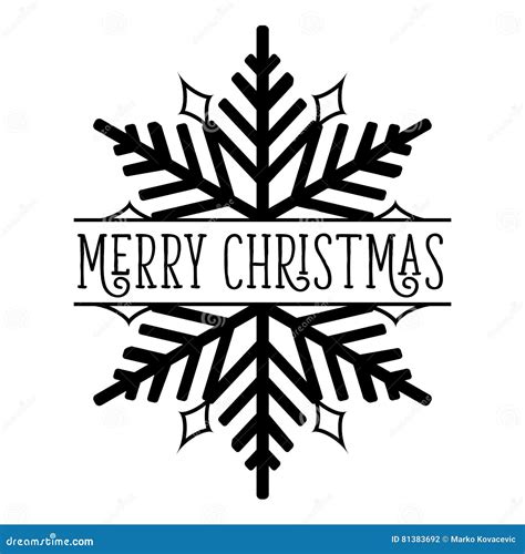 Merry Christmas Snowflake Stock Vector Illustration Of Card 81383692