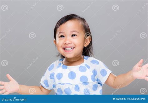 Excited Girl Clap Hand Stock Image Image Of Little Cute 42207847
