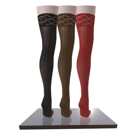 Second Life Marketplace Maddict Fitmesh Stockings Dark Pack Lace