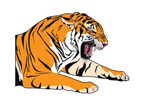 Download Tiger Roaring Animal Royalty Free Stock Illustration Image