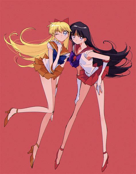 Aino Minako Hino Rei Sailor Venus And Sailor Mars Bishoujo Senshi