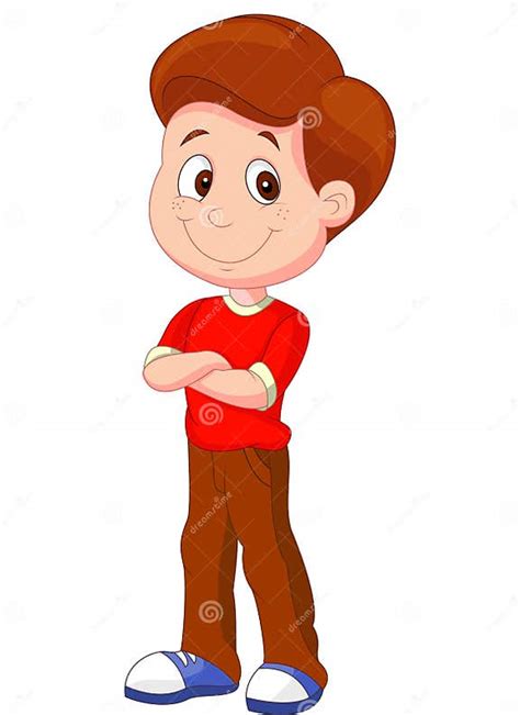 Cute Boy Cartoon Standing Stock Vector Illustration Of Happy 33235685