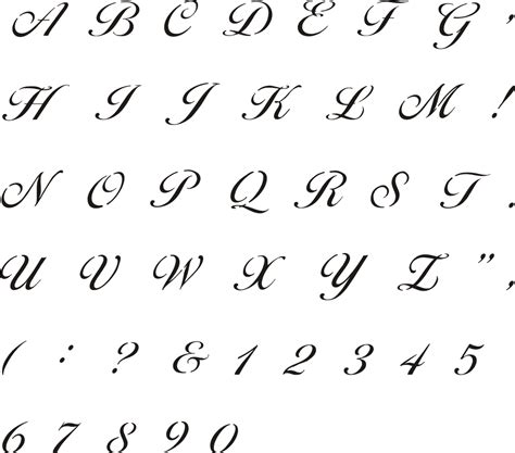 Classy Script Font Upperercase 4 Stencil