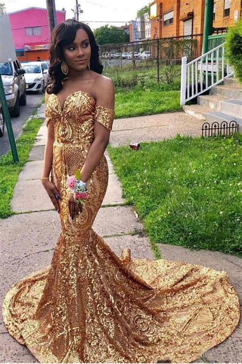 Off The Shoulder Mermaid Sweetheart Sleeveless Sequins Prom Dresses