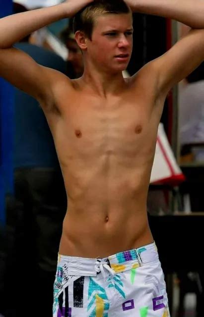 Shirtless Male Lean Swimmer Body Arm Pits Swim Trunks Hunk Jock Photo