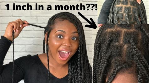 1 month hair growth with knotless braids how i grow my 4c hair fast and retain length youtube
