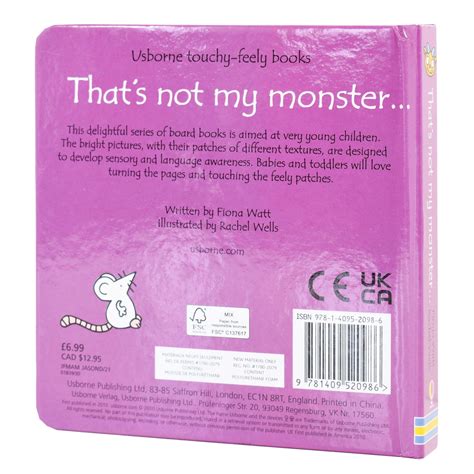 Thats Not My Monster By Fiona Watt And Rachel Wells Ages 0 5 Boa