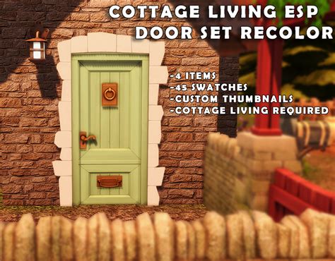 Cottage Living Door Set Recolor Patreon Sims House Cottage Living