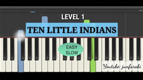 Ten Little Indians Piano Tutorial Easy Slow Level 1 Youtube