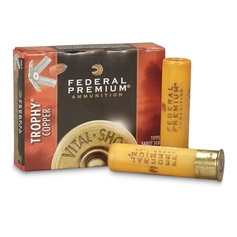 Federal Premium Vital Shok 20 Gauge 3 Shotgun Slug 5 Rounds