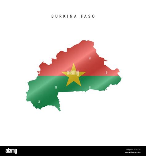 Waving Flag Map Of Burkina Faso Vector Illustration Stock Vector Image
