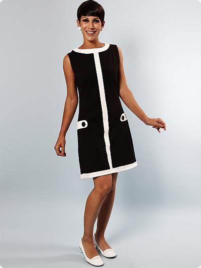 Black And White 1960s Mod Dress Sixties Fashion Vintage Dresses