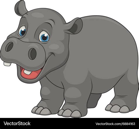 Cute Funny Hippo Royalty Free Vector Image Vectorstock