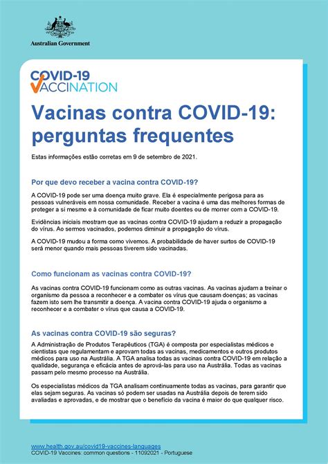 Covid 19 Vaccination Vacinas Para Covid 19 Perguntas Frequentes