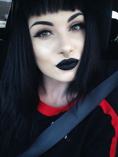 Pin By Halley Molina On Makeup Gothic Black Lips Makeup Dark Makeup Goth Makeup