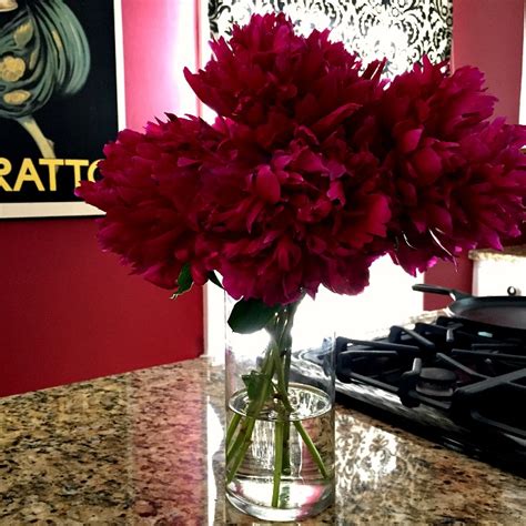 Peonies On The Kitchen Island Clean Eats Fast Feets