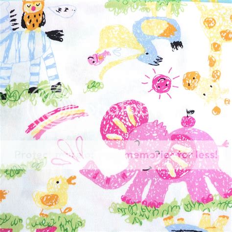Childrens Nursery Animal Prints 100 Cotton Fabric Baby Boy Girl White