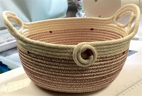 Ropeware Bowl In Burgundy Functional Rope Art By Andrea Coiled