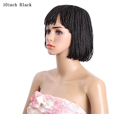 10inch Black Box Braid Wig Golden Beauty Synthetic Hair Cheap Braiding