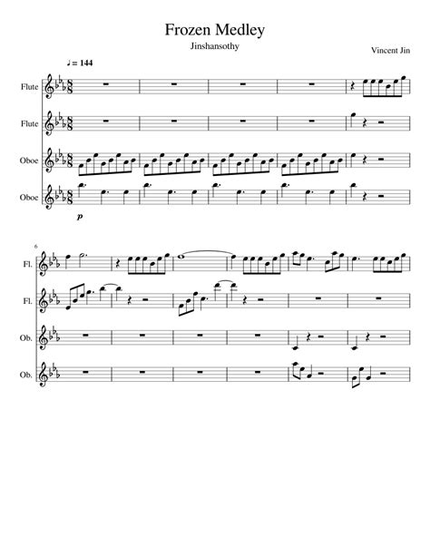 Frozen Medley Sheet Music For Flute Oboe Download Free In