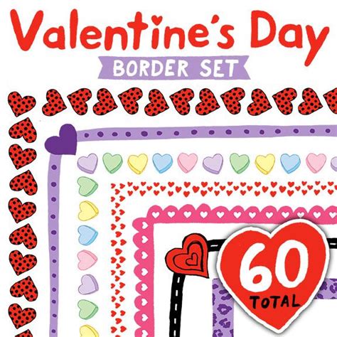 Clip Art Valentines Day Border Set Borders For Personal And