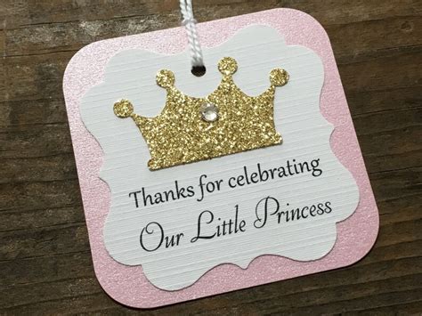 Princess Baby Shower Thank You Tag Thanks For Celebrating Our Etsy