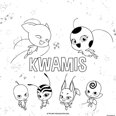 Coloriage Cute Kwamis From Miraculous Ladybugs