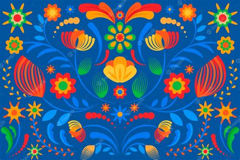 Free Vector Colorful Mexican Wallpaper With Many Details