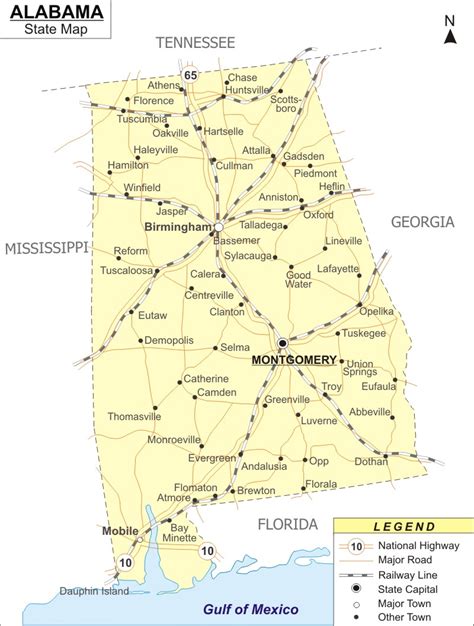 Alabama Map Map Of Alabama State Usa Al Map