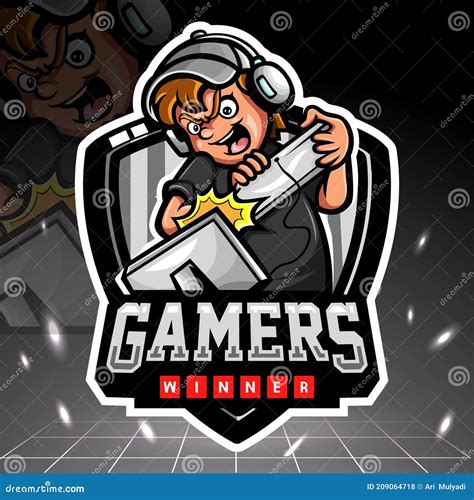 Gamers Mascot Esport Logo Design Stock Vector Illustration Of Gaming