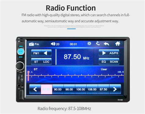 7010b 7 Inch Bluetooth V20 Car Audio Stereo Touch Screen Mp5 Player