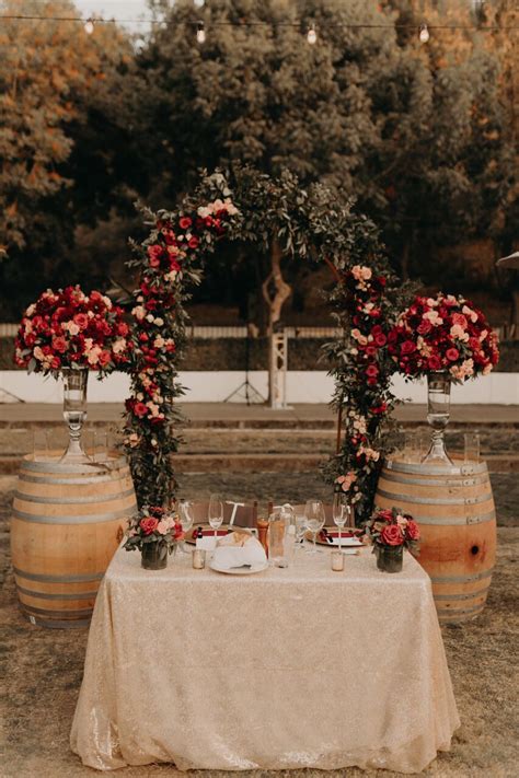 Beautifully Decorated Sweetheart Table At Wente Vineyards Terrace Lawn