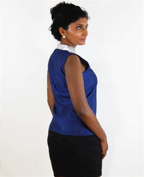 Buy Designer Royal Mandarin Silk Top For Women Online Kahini Fashion