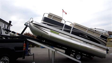 How To Load A Pontoon Boat On Top Of A Truck Youtube
