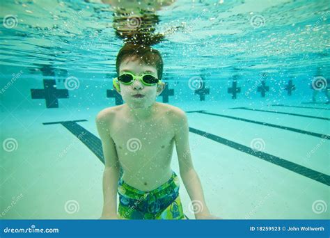 Boy Swimming Underwater Stock Image Image Of Fast Summer 18259523
